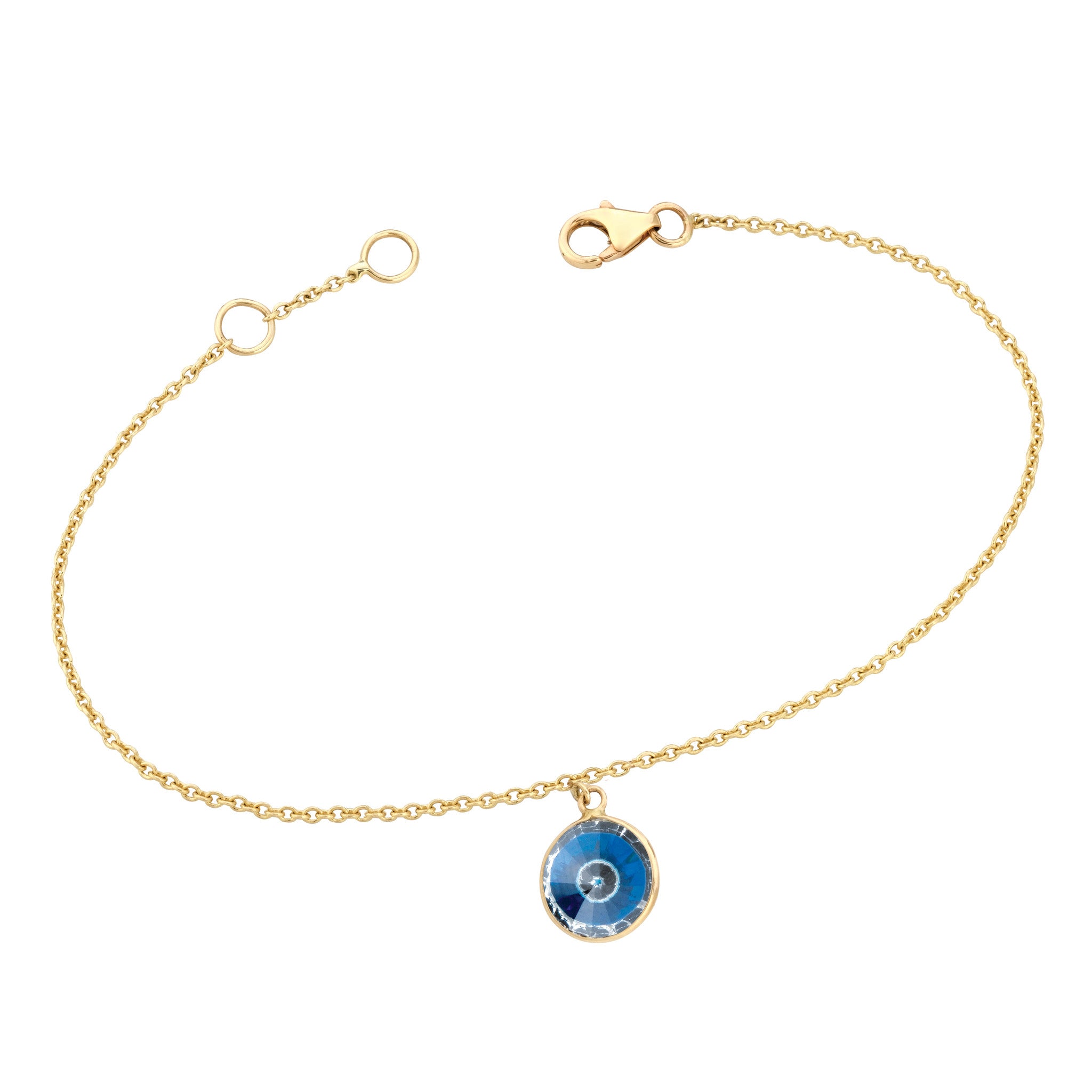 Evil Eye Dome Shape Blue Bead Hanging Bracelet – VOYLLA